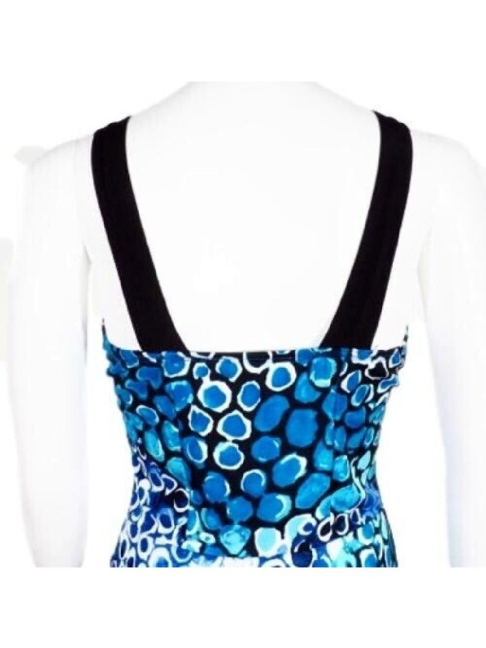 Papillon Blanc Dress Womens Size 4 P A Line Sleeveless Blue Black White Lined - Picture 6 of 10